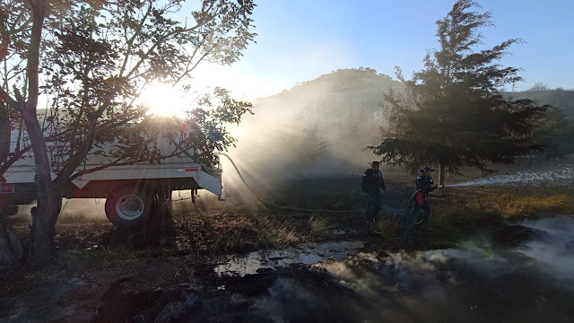 SOAPAMA brinda apoyo en incendio que se suscitó en el Cerro del Charro