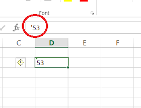 Formula bar still show the single quote before the number