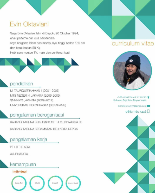 Contoh CV (Curriculum Vitae) Lamaran Kerja Fresh Graduate 