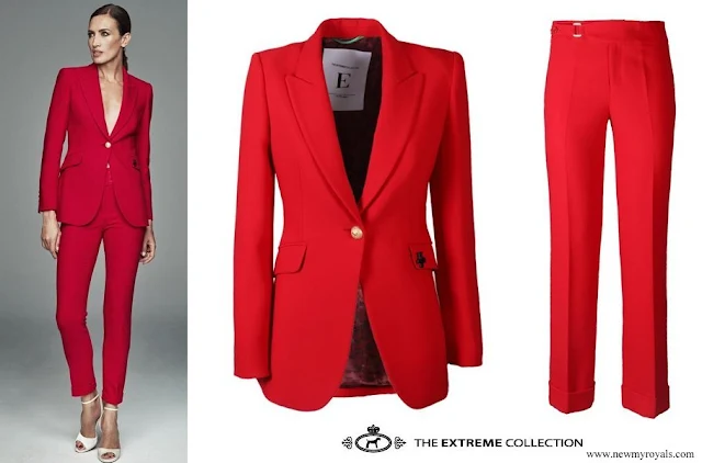 Crown Princess Victoria wore The Extreme Collection Paris red blazer and red trousers