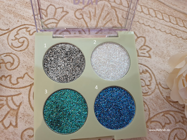 Swatches zu den Glitter-y Eye Quads