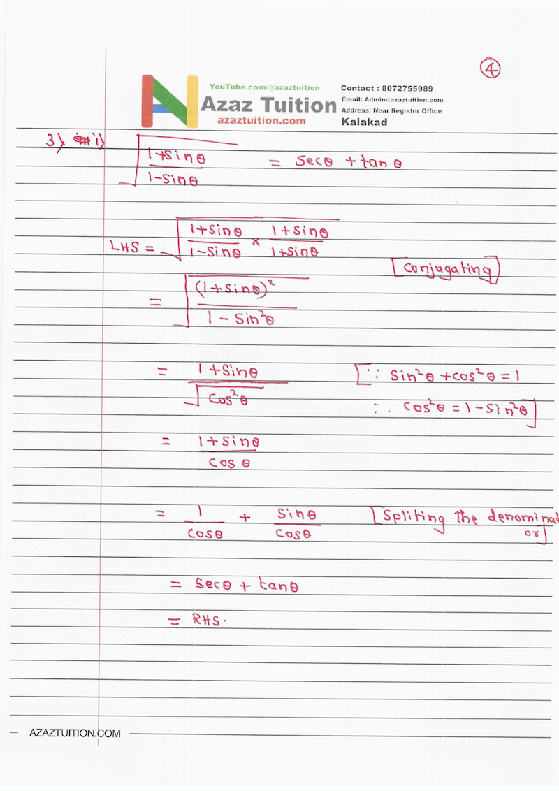 TN Samacheer 10 Maths New Syllabus Trigonometry Ex 6.1