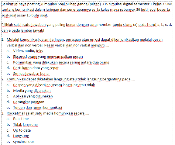 Contoh Soal Hots Smk Rpl