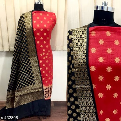 Chanderi Silk Suits with weaving work