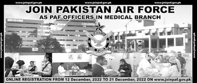 Join PAF as Medical Officer in Medical Branch Latest Jobs 2022 Advertisement – Latest Jobs in Pakistan 2023