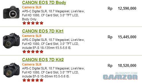  Spesifikasi dan Harga Kamera Canon EOS 7D  Harga Kamera Digital