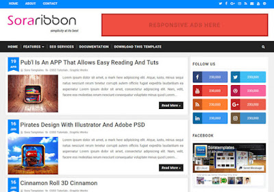 Sora Ribbon Premium Version Blogger Template