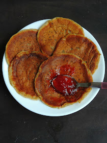 Rye flour pancakes, Eggless Rye pancakes 