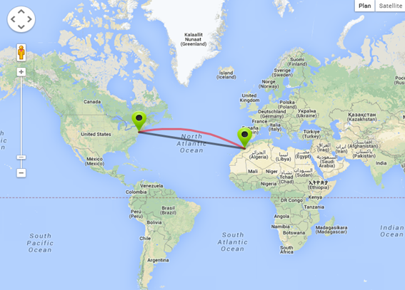 قياس المسافة بين دولتين مدينتين معرفة  Distance Between Cities