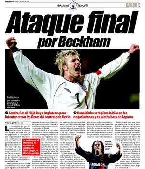 Beckham 2003 on Fc Barcelona 2010   2003  Rosell To London To Close Beckham Deal