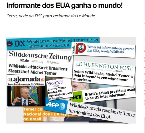 Informante dos EUA ganha o mundo!