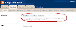 blogger Basic Settings Configuration - Eport Blog - Delete Blog