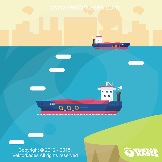 Ferry Boats Flat Design Free Download