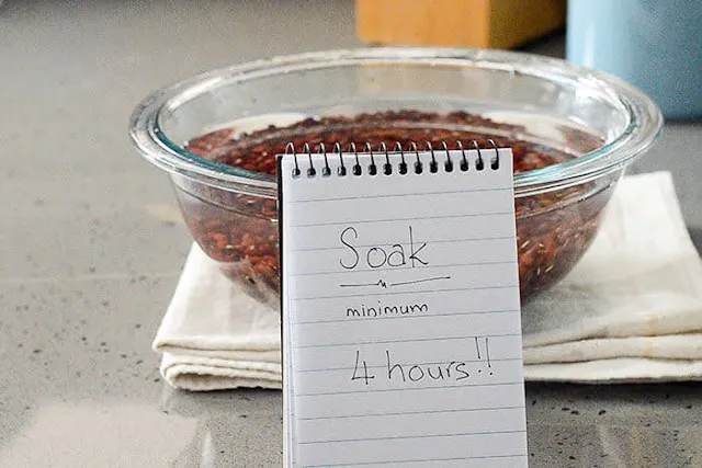 soaking red beans