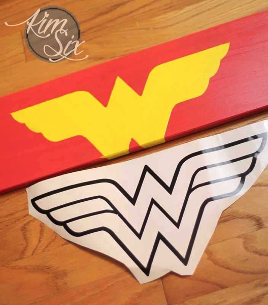 Painted dresser with vinyl sticker outline