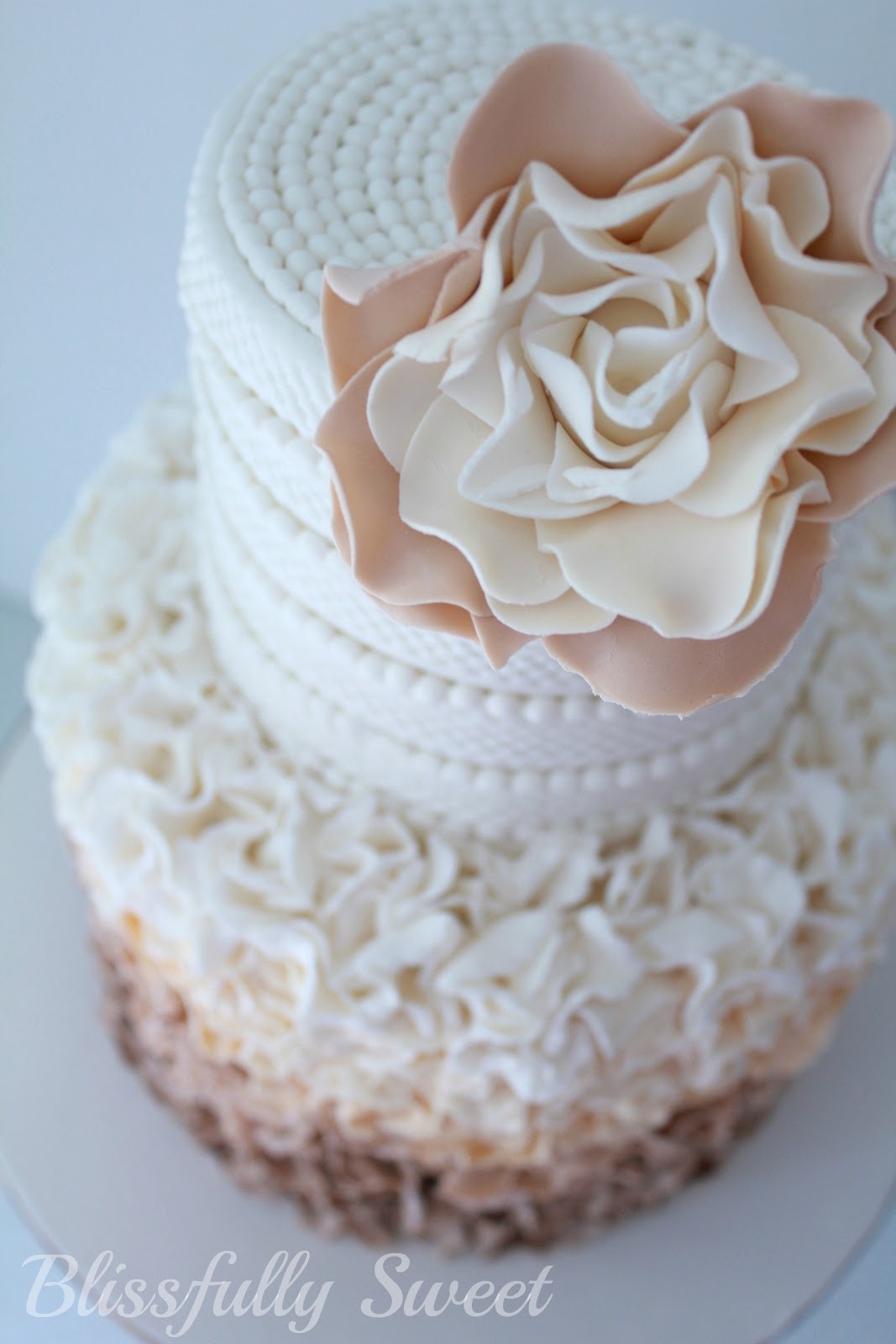 flower cake pops ideas Ruffled Ombre Moccha Engagement Cake