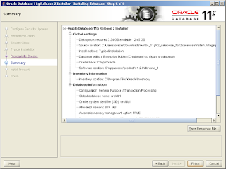 Fig 1.10 Oracle Database 11gR2 Win64 Installation - Summary