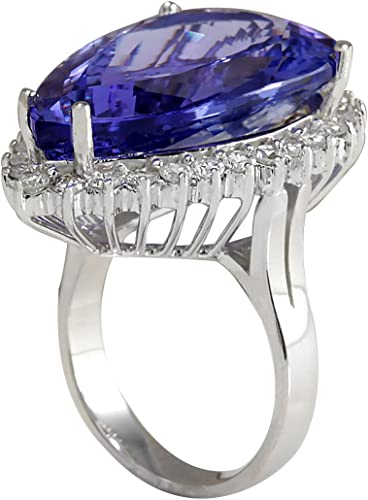 Natural Blue Tanzanite and Diamond 