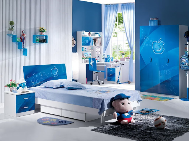 Kamar Tidur Anak Perempuan Minimalis Warna Biru