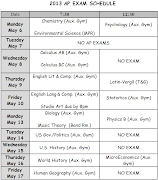 Revised 2013 AP Exam Schedule. at 9:18 AM · Email ThisBlogThis! (apexamschedulepng)