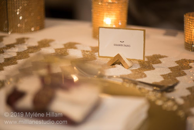 Place card holder on the bridal table.