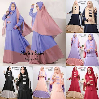 gamis marina syari set bergo non pad