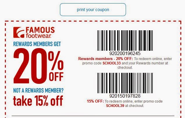 famous footwear coupons 2018