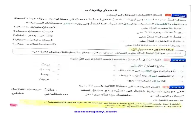 اقوى مذكرة نحو للصف الرابع الابتدائى الترم الاول 2022 المنهج الجديد