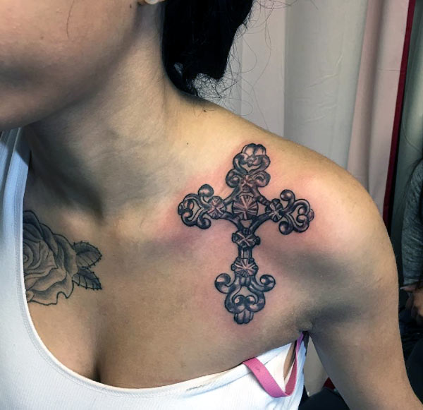 So beautiful ornate cross tattoos art idea ink work tattoo designs