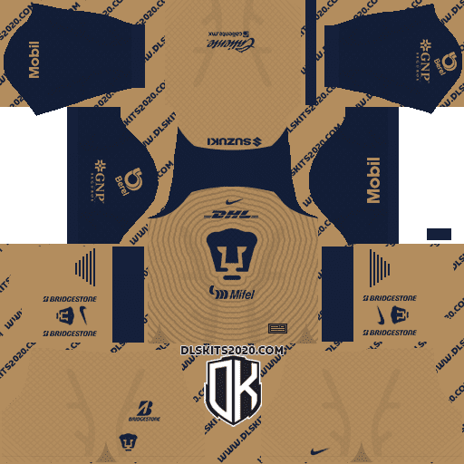 Pumas UNAM 2022-2023 Kit Released Nike For Dream League Soccer 2019 (Away)