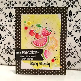 Sunny Studio Stamps:  Fresh & Fruity Fruit Birthday Card by Maggie