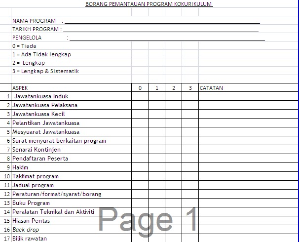 Contoh Buku Program Kokurikulum - Gontoh