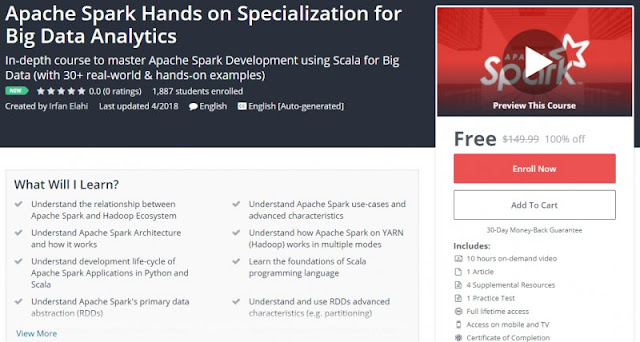 [100% Off] Apache Spark Hands on Specialization for Big Data Analytics|Worth 149,99$ 