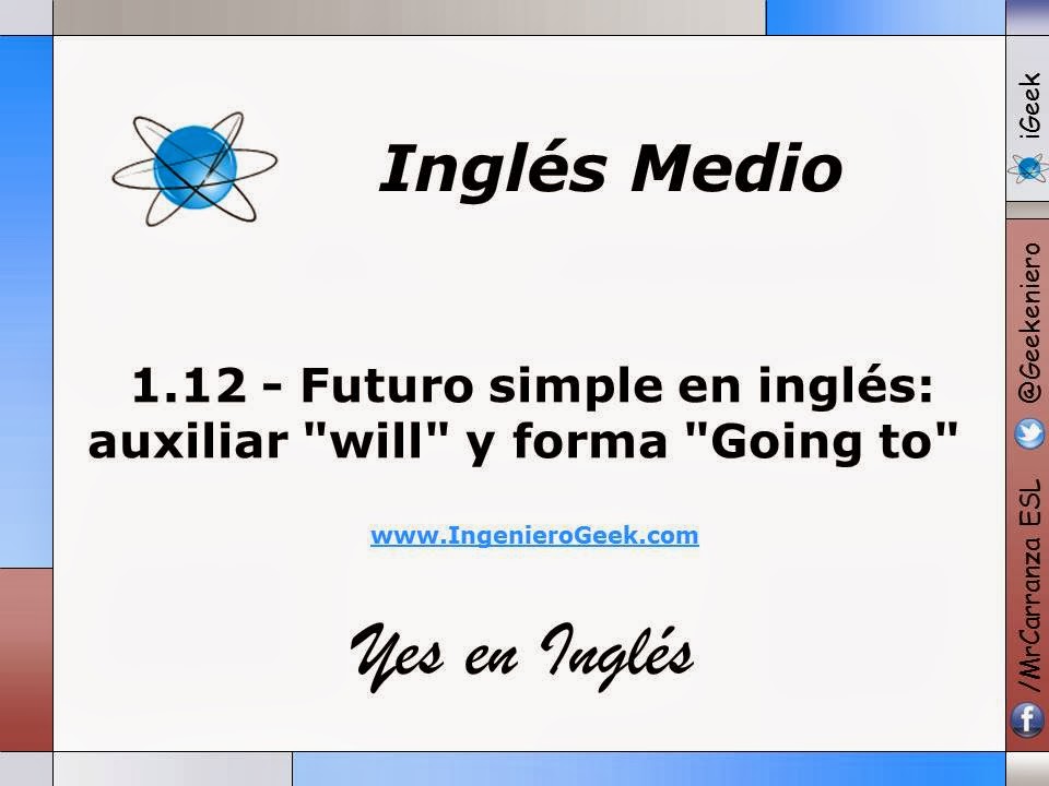 Igeek 1 12 Futuro Simple En Ingles Uso De Auxiliar Will Y