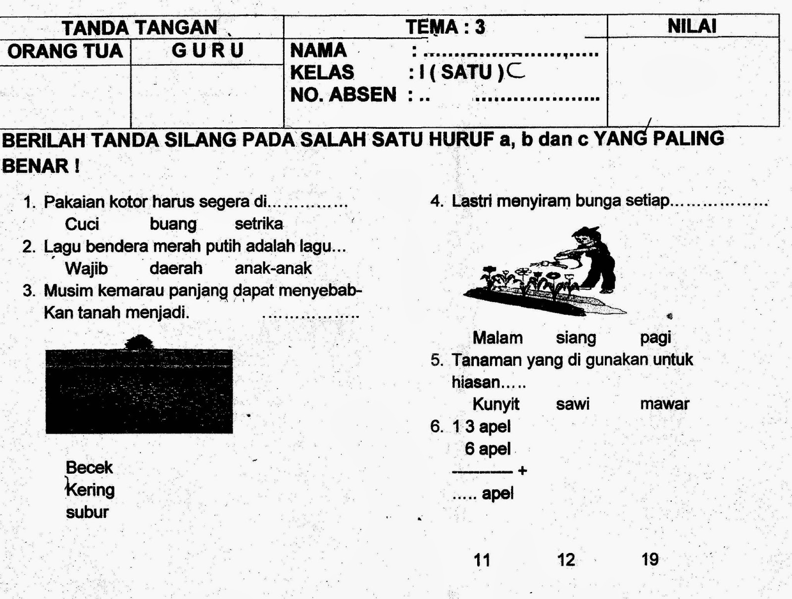 Tema 3 UAS TA2013 2014 Kelas 1 Kurikulum 2013