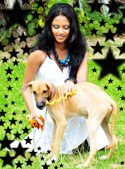 Shalani Tharaka With Dog Photos