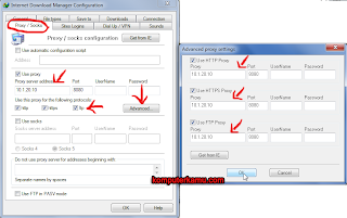 Setting Proxy di menu IDM Configuration