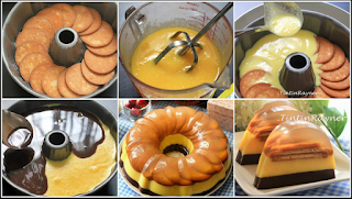 Resep Indonesia: Resep Puding Roti Marie 3 Warna