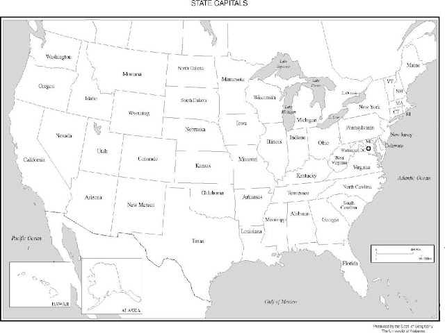 Map Of The United States Black And White Printable