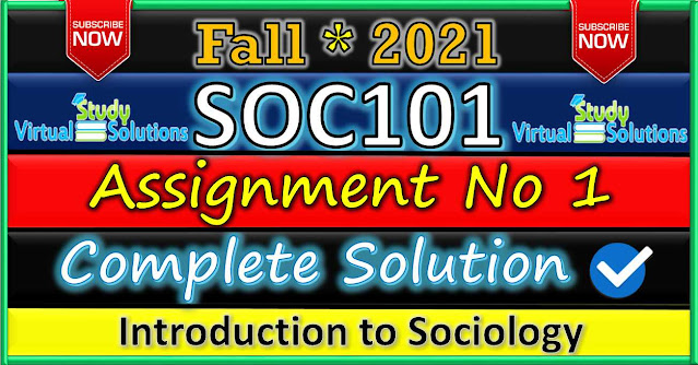 SOC101 Assignment 1 Solution Fall 2021