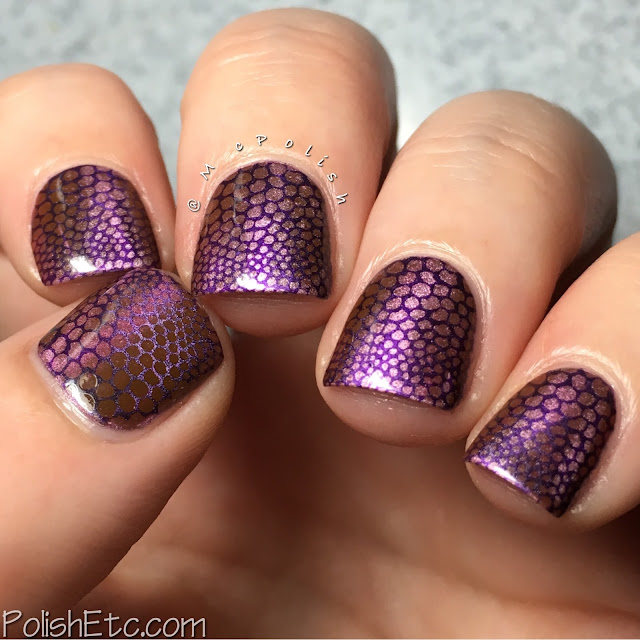 Magnetic reptilian nails for the #31DC2016Weekly - McPolish - Masura precious stones polishes