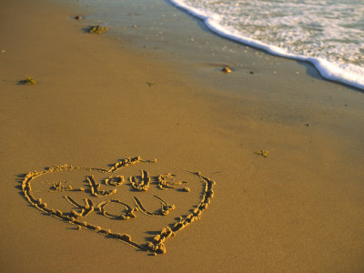 love heart on the beach