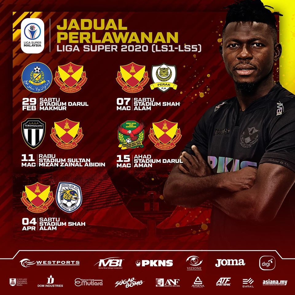 Jadual Liga Super Pasukan Selangor 2020 (Pusingan Pertama ...