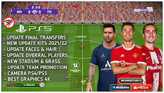 Download eFootball PES 2022 PPSSPP CR7 Edition Final Update & Latest Kits And Transfer