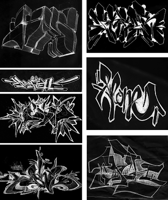 How to create sketches graffiti art