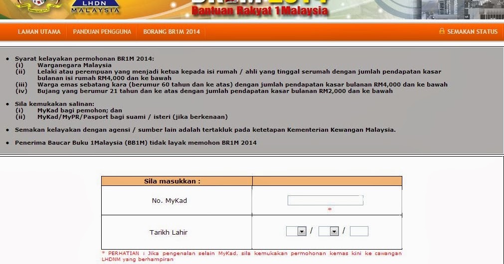 Terkini Keputusan Status Permohonan Br1m