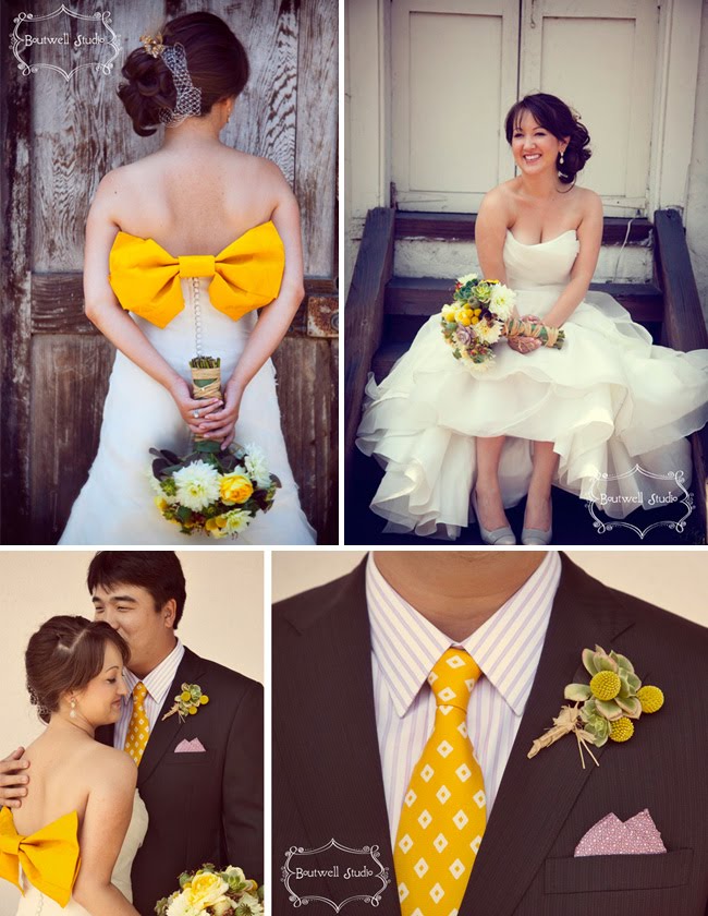 Danielle even made a cake topper to match her dress and Tommy's tie