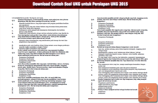 Download Contoh Soal UKG untuk Persiapan UKG 2015  Sisi 