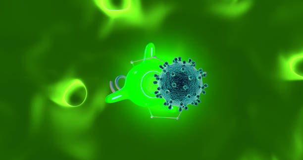 The nanorobot catches and destroys the virus