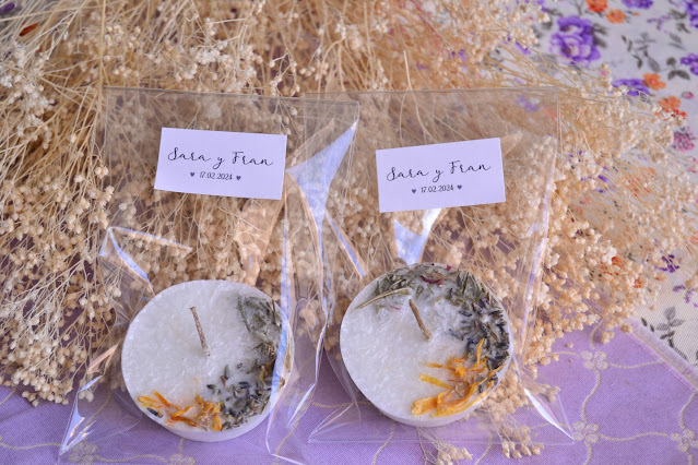 Velas botanicas perfumadas lavanda detalles boda